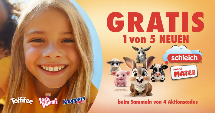 Toffifee, nimm2 Lachgummi, Knoppers Minis X schleich&reg; - Kleine schleich&reg; Mates, gro&szlig;er Spa&szlig;!